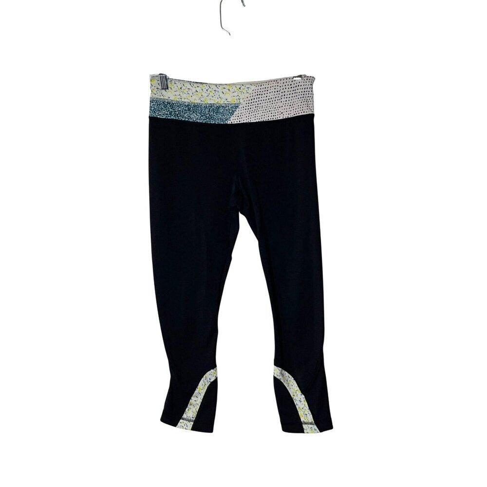 Lululemon Capri Leggings With Colorblock Floral Detail Black/Multicolor Womens S